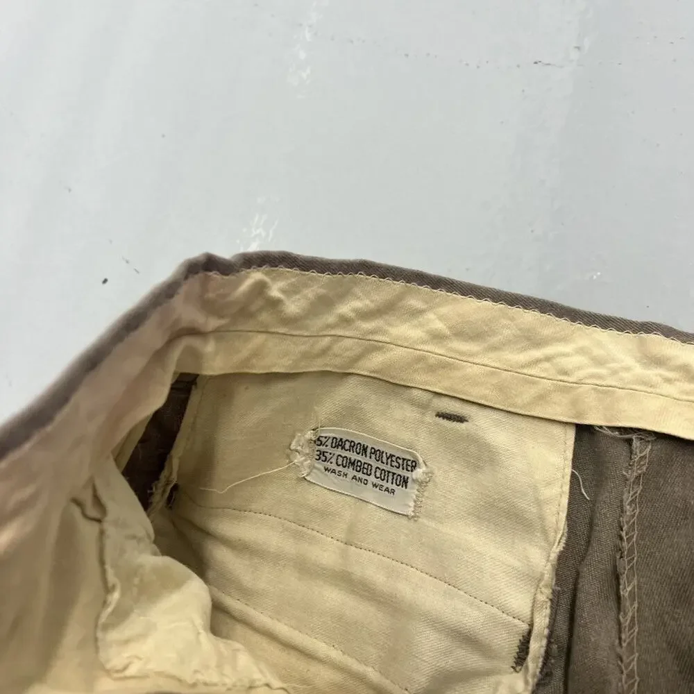 Vintage 60s Brown Sanforized Workwear Chinos 30x31